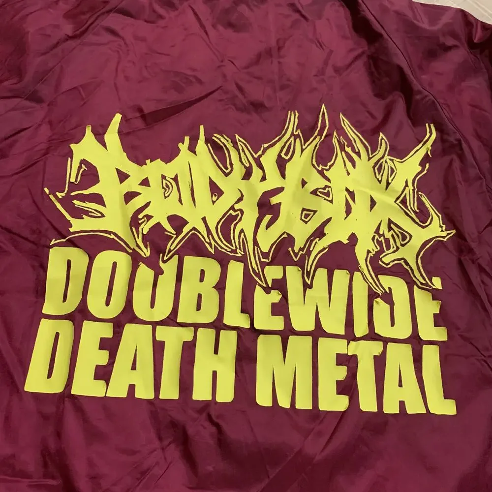 BodyBox Doublewide Death Metal Band Coach's Button Jacket Men's XL Burgundy Tour